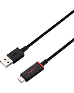สายเคเบิล USB 2.0 (พร้อมฟังก์ชันตรวจจับอุณหภูมิ, AC) ความทนทานสูง 0.3 ม. สีดำ