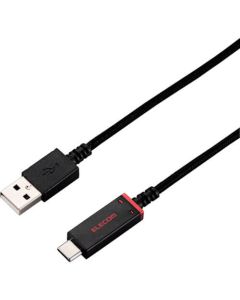 Smartphone cable/USB2.0/(C-A)/Certified/Durable/Temperature sensor/1.2m/Black 1อัน