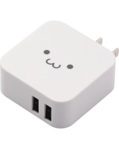 เครื่องชาร์จ AC (พอร์ต USB 2/2.4A) ชาร์จอัตโนมัติหน้าขาว