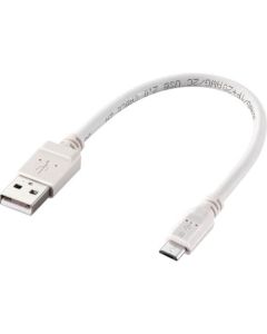 สายเคเบิล microUSB 2A ที่รองรับการสื่อสาร/การชาร์จ 0.2 ม. สีขาว