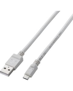 สายเคเบิล microUSB 2A ที่รองรับการสื่อสาร/การชาร์จ 0.8 ม. สีขาว