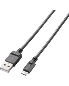 สายชาร์จ microUSB เฉพาะสำหรับชาร์จที่เข้ากันได้ 2A ยาว 0.8 ม. สีดำ