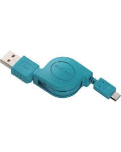 microUSB Cable/Charging+Data transfer/0.8m/Retractable/Blue 1เส้น