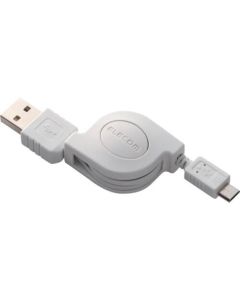 microUSB Cable/Charging+Data transfer/0.8m/Retractable/White 1เส้น