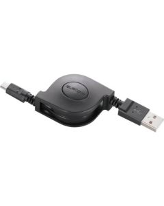 microUSB Cable/2A output/Retractable type/Charging+Sync/0.7m/Black 1อัน