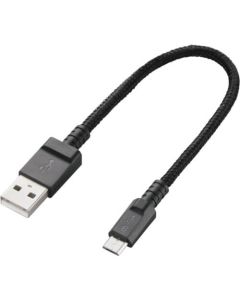 สายเคเบิล microUSB ความทนทานสูง 2A ที่เข้ากันได้ 0.2 ม. สีดำ