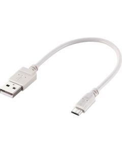 microUSB Cable/2A output/Slim type/Charging+Data transfer/0.2m/White 1เส้น
