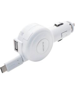ที่ชาร์จในรถยนต์ (3A/Type-C & USB) 60ซม. สีขาว
