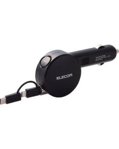 ที่ชาร์จในรถยนต์พร้อมอะแดปเตอร์แปลง USB Type-C (2.4A, ขดลวด)