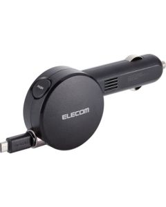In-car/Car charger/Micro B type/0.9m(reel)/2.4A/Black 1อัน