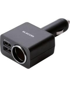 In-car/Car charger/2 USB Hub type/Automatic recognition/1 socket/4.8A/Black 1อัน