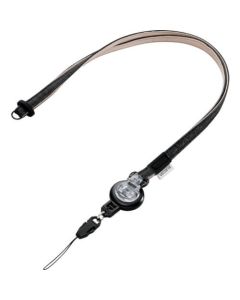 Phone strap/Cord-reel type/clip/Black 1อัน