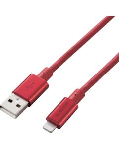 สาย Lightning คอนเนคเตอร์อะลูมิเนียมความทนทานกึ่งสูง 2.0 ม. สีแดง