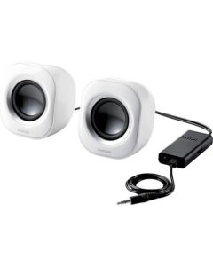 ลำโพง 2.0ch สำหรับเครื่องพีซี อะแดปเตอร์ไฟ AC รุ่น สีขาว