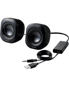ลำโพง 2.0ch สำหรับพีซี รุ่นแหล่งจ่ายไฟ USB สีดำ