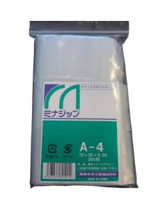 Minazip a plastic bag with a zipper