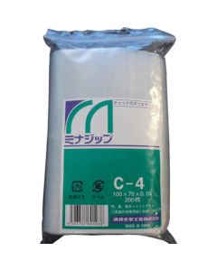 Minazip a plastic bag with a zipper