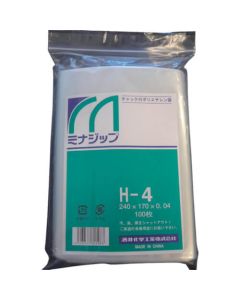 Minazip a plastic bag with a zipper