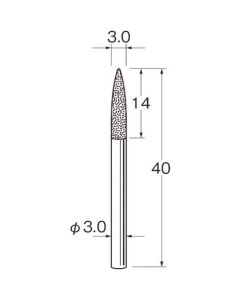 หินลับมีดโบราซอนชุบด้วยไฟฟ้าพร้อมเพลา N1530