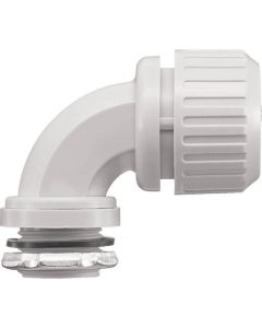 คอนเนคเตอร์ Sunflex ROBO 90° สำหรับการเชื่อมต่อน็อคเอาท์ด้วยเกลียวท่อขนานสีเทาอ่อน