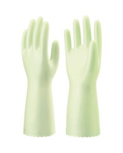 ถุงมือไวนิลคลอไรด์ มือสวย ผิวสัมผัสเรียบ สีเขียวมุก ไซส์ M สีเขียว