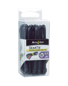 Gear tie pro แพ็ค 6 สีดำ (12 ชิ้น)