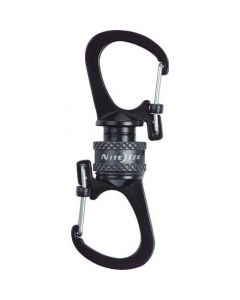 SlideLock 360 Magnetic Locking Dual Carabiner - Charcoal