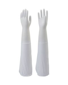 ถุงมือแบบบางมีปลอกแขน No240 สีขาว ไซส์ M