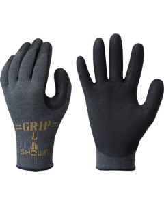 ถุงมือยางธรรมชาติ Unlined Grip Carbon Black ไซส์ L