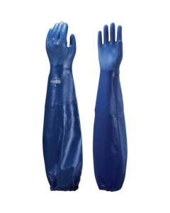 ถุงมือมีแขนหุ้ม No774 Nitrobe Type-R65 สีน้ำเงิน ไซส์ L