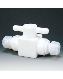 ข้อต่อบอลวาล์วสองทางขนาดกะทัดรัด PTFE ชนิดยางฟลูออโร 8φ