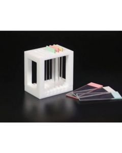 ถาดย้อมสี PTFE สำหรับกระจกบานสไลด์ 65 x 50 x 75