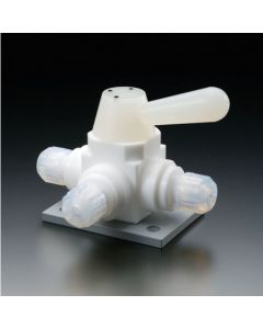 ฟลูออโรเรซิน (PTFE) พร้อมฐานเชื่อมต่อบอลวาล์วสามทาง8φ