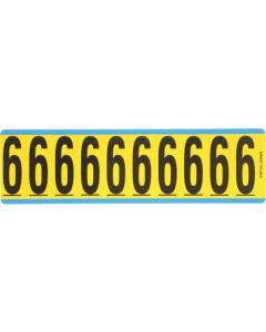 ผ้าไวนิล เบอร์ 50.8 มม. ความสูงของสัญกรณ์ 57.2 มม. ความสูง 6 (สัญกรณ์) ดำ/เหลือง 10 มาร์กเกอร์/การ์ด 25 ใบ/ห่อ PCL200-6