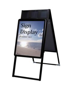 Poster Grip Stand Signboard with Brochure Cases