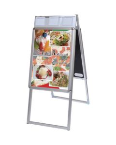 Poster Grip Stand Signboard with Brochure Cases