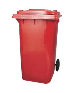 PLASTIC TRASH CAN 120L RED