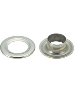 Double-sided Eyelet (brass, nickel plate)  Blister packed