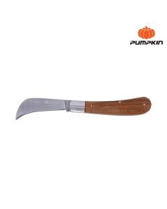 PUMPKIN 12130 มีดพับใบโค้งสแตนเลสด้ามไม้อย่างดี PTT-PK7C