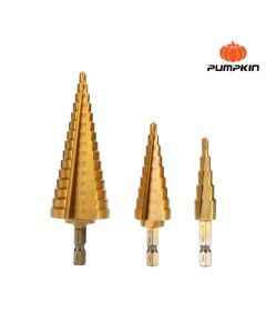 PUMPKIN 26441 ชุดดอกสว่านเจาะขยายรูทรงเจดีย์ 3ชิ้น/ชุด 4-12/20/32 มม ร่องตรง PTT-HSS4241S