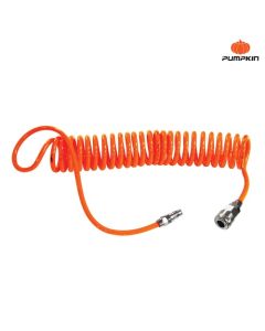PUMPKIN 31420 สายลมPUรุ่นขดสปริง 5M. สีส้ม 5x8mm.พร้อมข้อต่อ ONE TOUCH