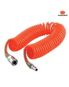 PUMPKIN 31477 สายลมขดสปริง+coupler 6M รุ่นAPOLLO สีส้ม5*8