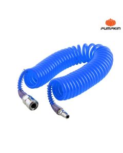 PUMPKIN 31487 สายลมขดสปริง+coupler 15M รุ่นAPOLLO สีน้ำเงิน5*8