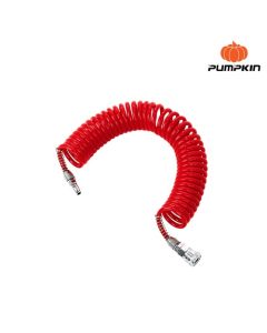 PUMPKIN 31491 สายลมขดสปริง+coupler 6M รุ่นAPOLLO สีแดง5*8