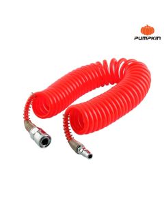 PUMPKIN 31492 สายลมขดสปริง+coupler 9M รุ่นAPOLLO สีแดง5*8
