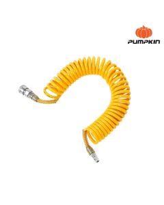 PUMPKIN 31498 สายลมขดสปริง+coupler 6M รุ่นAPOLLO สีเหลือง5*8