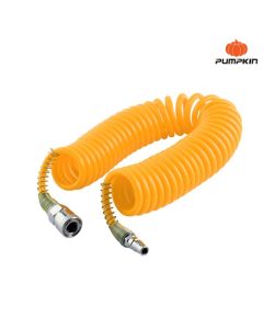 PUMPKIN 31501 สายลมขดสปริง+coupler 15M รุ่นAPOLLO สีเหลือง5*8