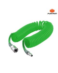 PUMPKIN 31514 สายลมขดสปริง+coupler 12M รุ่นAPOLLO สีเขียว5*8