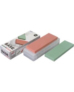 BASE double 185 x 65 x 15 หินลับมีดหยาบ/หินลับมีดปานกลาง #220/#1000 พร้อมขาตั้งกล่อง