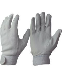 Swine Leather Velcro Type Gloves with Knit Fabric on Back of Hand